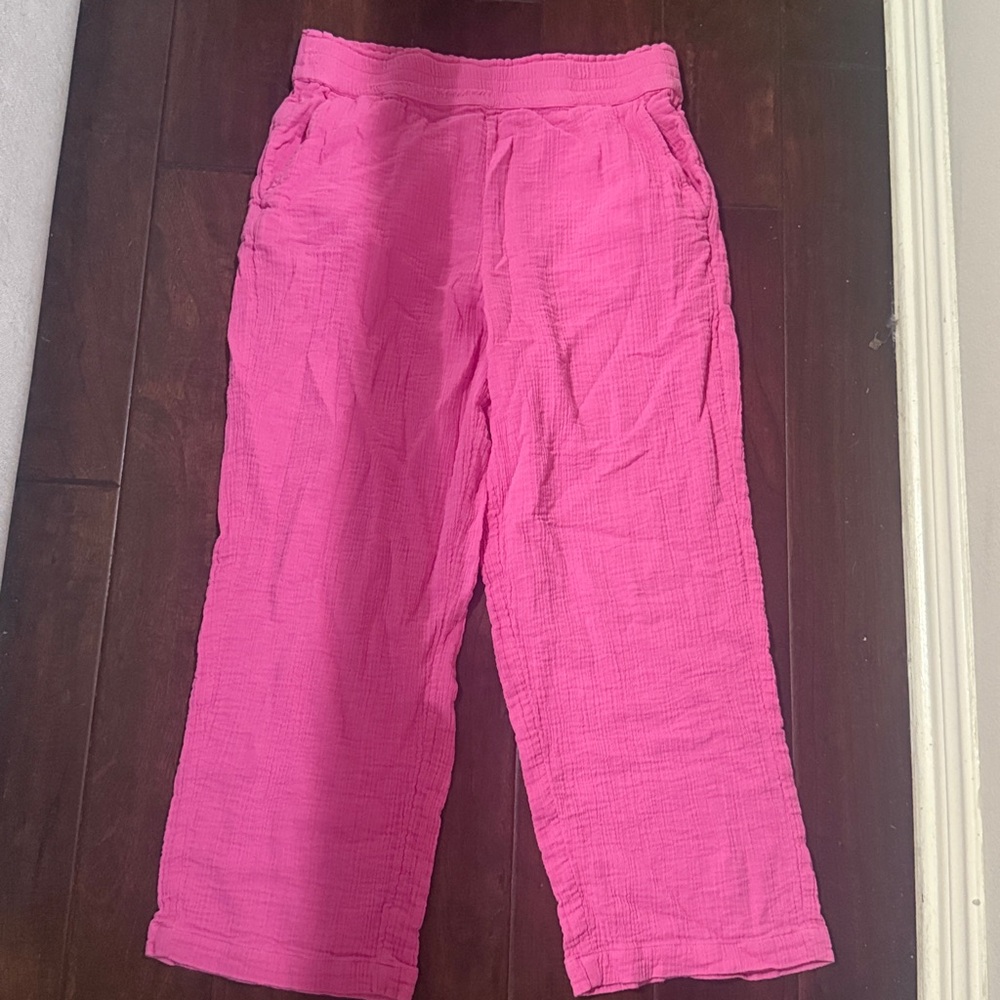 LOFT outlet pink gauze/Crinkle Pants